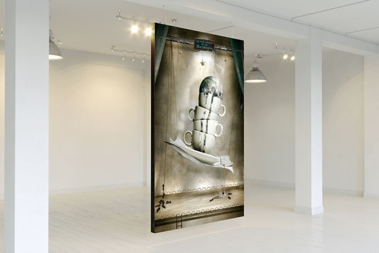 画廊场景海报广告图提案贴图样机PSD模板 Gallery Poster Mock-Up (Day edition)