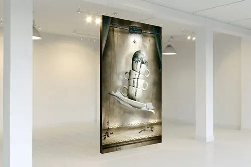 画廊场景海报广告图提案贴图样机PSD模板 Gallery Poster Mock-Up (Day edition)