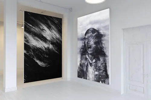 画廊场景海报广告图提案贴图样机PSD模板 Gallery Poster Mock-Up (Day edition)