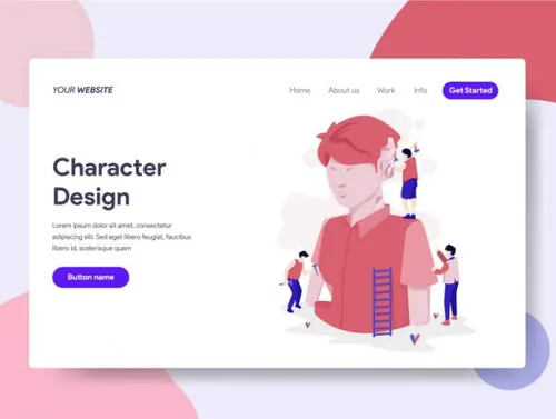 着陆页企业产品服务网站模板Design Concept Illustr