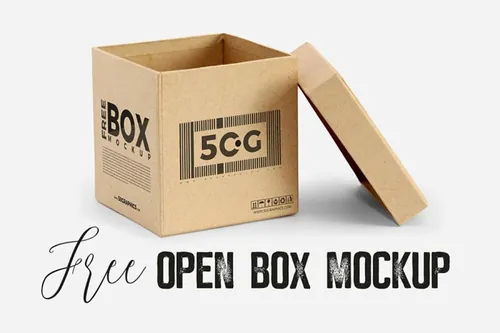 纸盒模型样机模板  Free Open Box Mockup