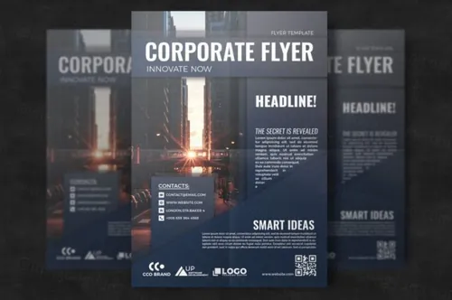 高端商务商业质感的海报宣传单DM设计模板corporate-brochure-template-design