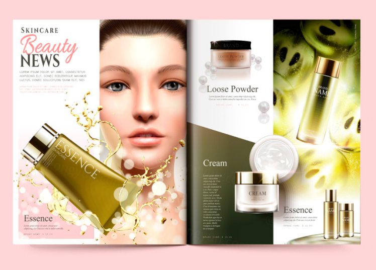 Beauty news 化妆品画册设计【韩国高端】矢量模板