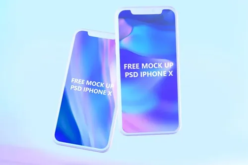 6个不同视角苹果X样机贴图素材 iPhone X PSD Mockup