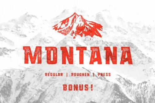 粗犷设计字体 MONTANA  Font family  Freebies