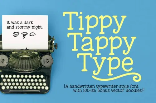 复古打印字体 Tippy Tappy Type a typewriter font