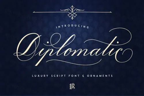 草书设计字体 Diplomatic Font
