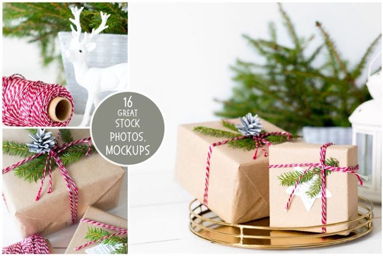 圣诞节主题照片场景样机素材 Traditional Christmas Bundle