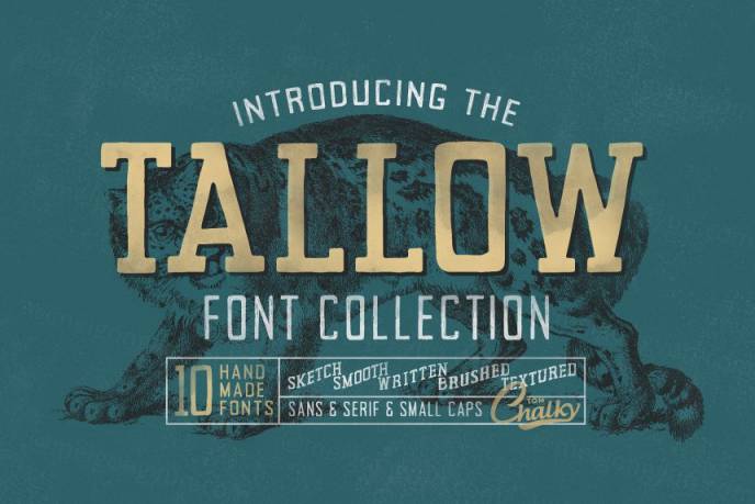 怀旧手工字体 Tallow Font Collection