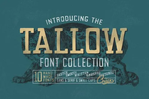 怀旧手工字体 Tallow Font Collection