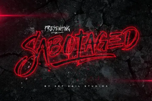 酷炫恐怖海报字体 Sabotaged   Extras
