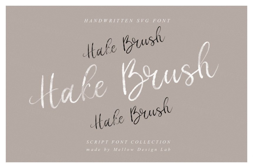 手写草书字体 Hake Brush SVG Script Font
