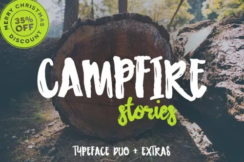 手写粗犷艺术字体 Campfire Stories Font Duo