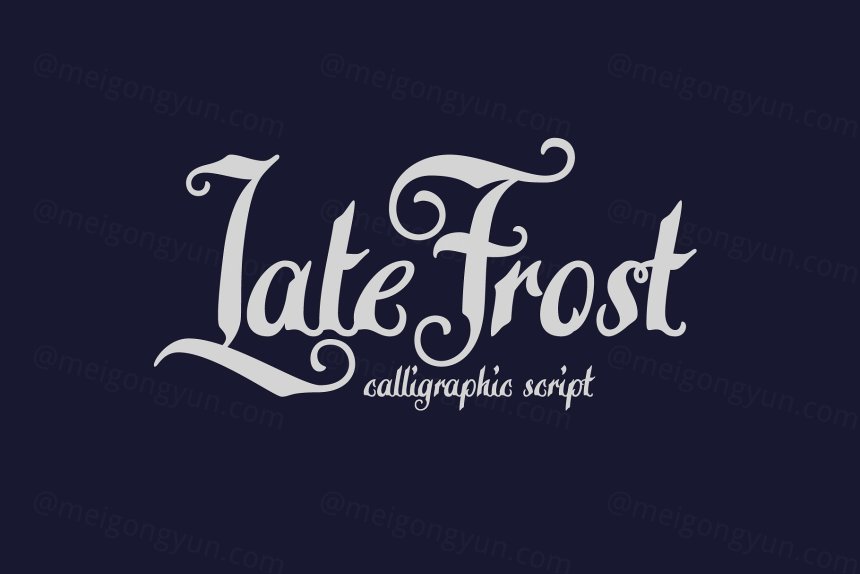 复古个性字体 Calligraphic script Late Frost