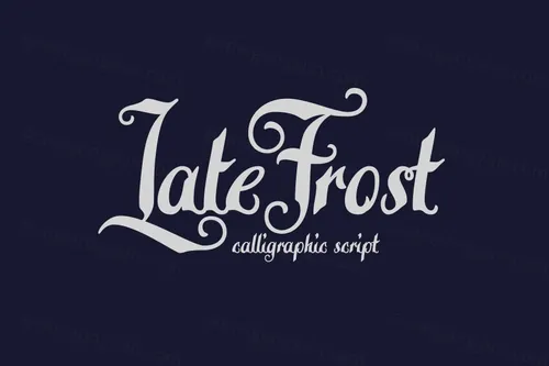 复古个性字体 Calligraphic script Late Frost