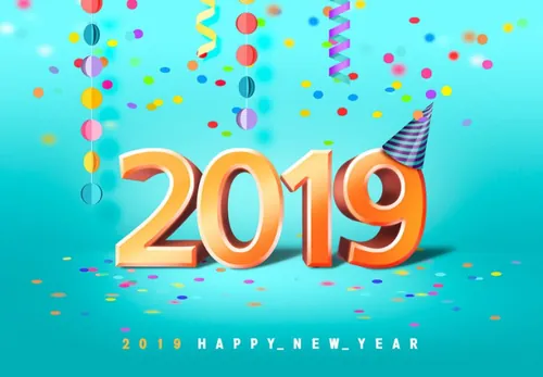 立体主题文字新年海报PSD模板素材