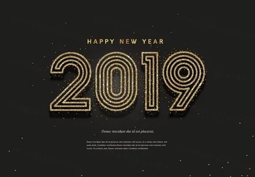 立体主题文字新年海报PSD模板素材