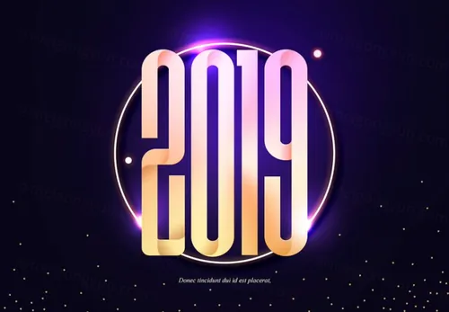 潮流立体主题文字新年海报PSD模板素材