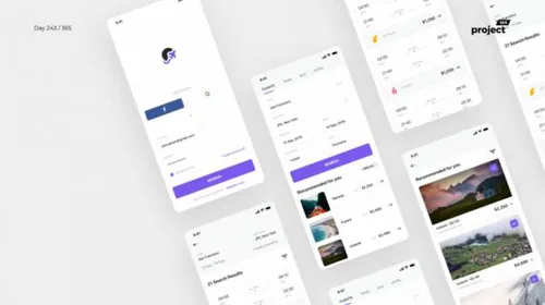 机票订购APP程序界面 Flight Booking App 每日UI源文件分享