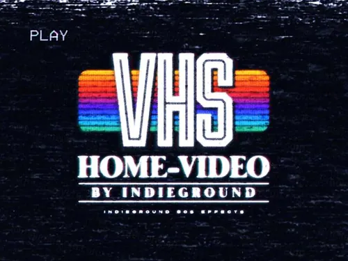 80年代复古经典蒸汽波VHS显示器字体失真效果PSD模板素材