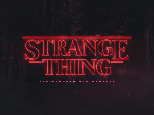 80年代复古经典蒸汽波红色镂空字体PSD模板素材 80s T