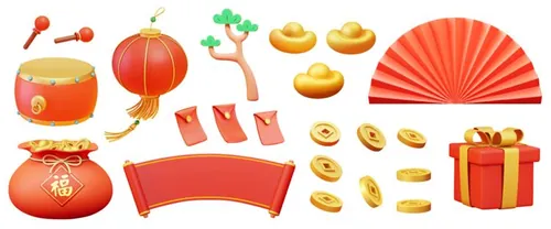 2022年最新虎年新年素材 喜庆节气装饰eps矢量素材合集