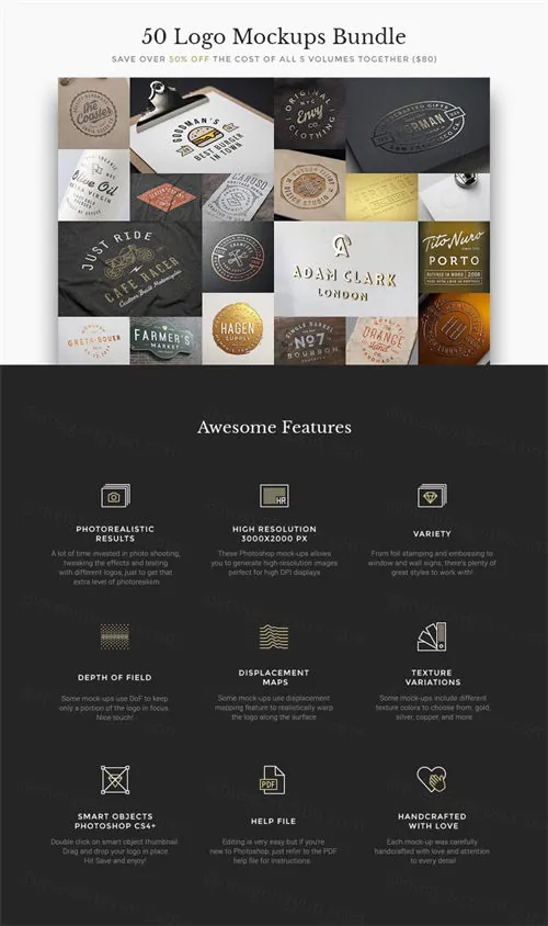 50+复古工艺手绘徽标logo设计模板 50-Logo-Mock-ups-50-Logo-Templates