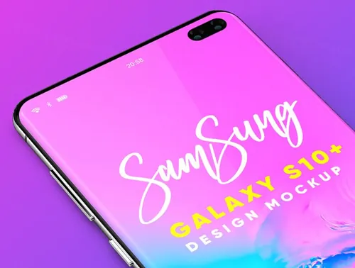 三星s10样机PSD高分辨率模板素材 Samsung Galaxy S10+ Design Mockup 2