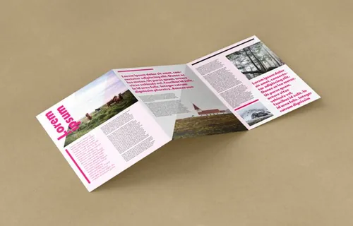三折页传单设计贴图展示模版 Trifold leaflet mockup