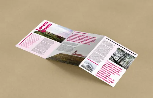三折页传单设计贴图展示模版 Trifold leaflet mockup