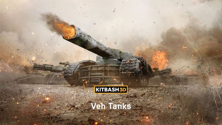 高质量科幻C4D概念坦克战车装甲车3D模型设计素材 Kitb