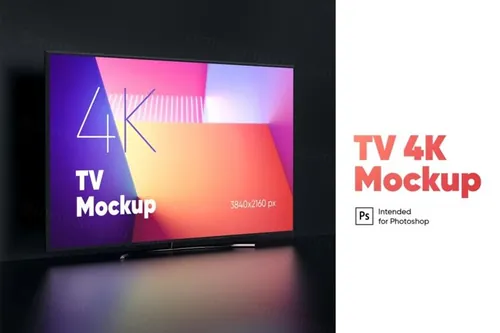 4K超高清电视操作系统UI用户界面提案展示样机模板 TV 4K Mockup