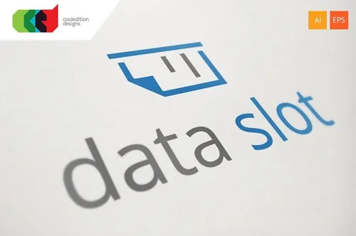 数据网络主题徽标Logo模板 Data-Slot-Logo-Template