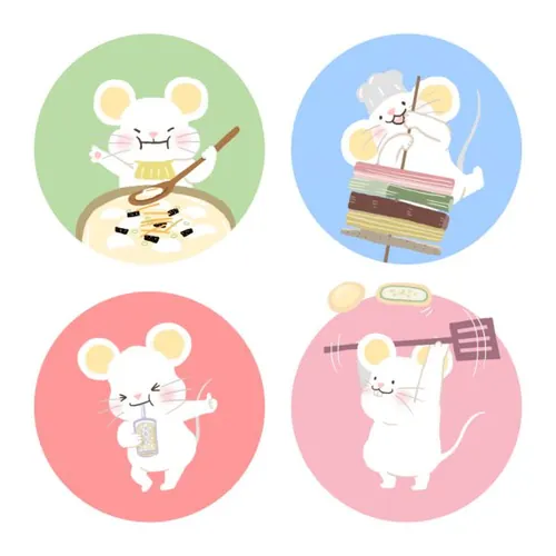 做食物偷吃的鼠年图标素材