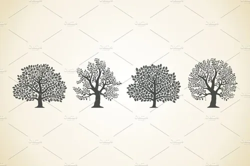 复古手绘树木插图设计素材Oak