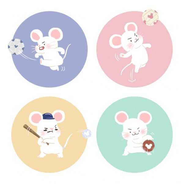 踢足球的鼠年图标素材