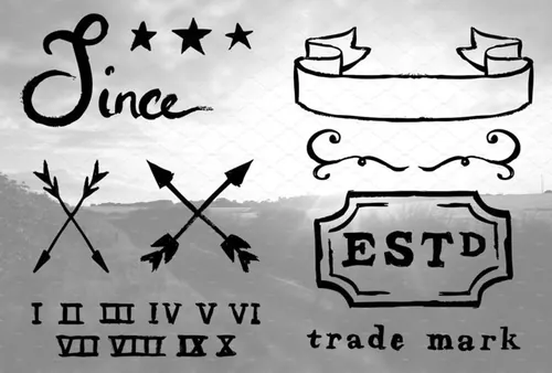 复古怀旧手绘装饰图案素材 HandDrawn-Vintage-Insignias