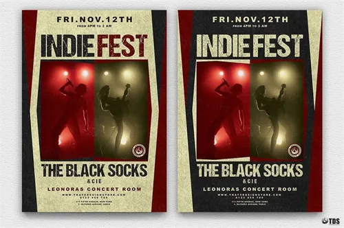 独立音乐节派对传单PSD模板 Indie-Live-Festival-Flyer-V4