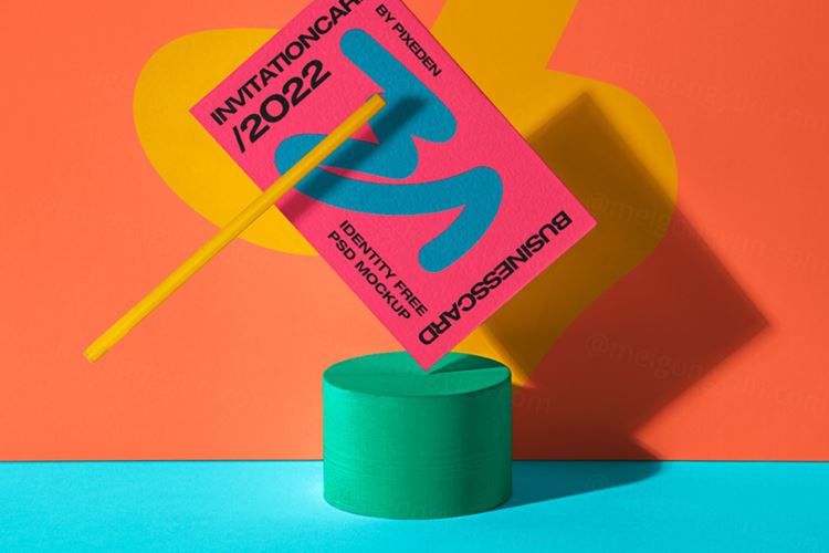 高质量名片品牌VI设计贴图展示样机模板 Identity P