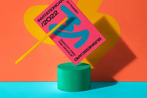 高质量名片品牌VI设计贴图展示样机模板 Identity P