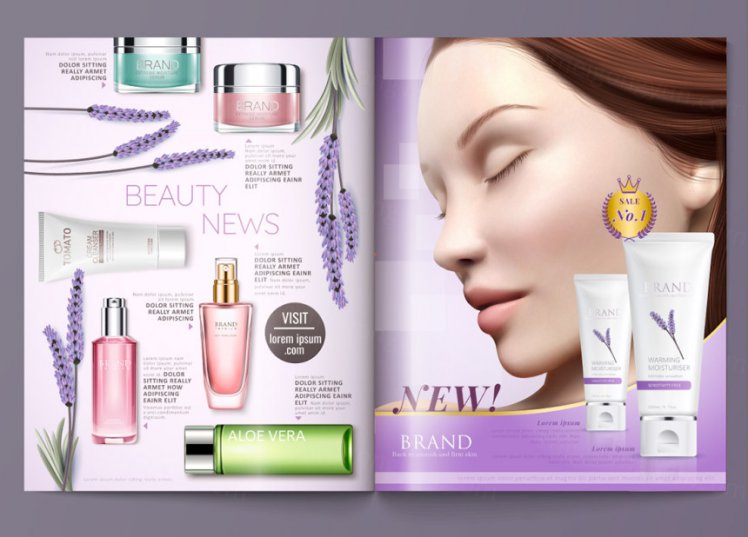 Beauty News 化妆品画册设计【韩国高端】矢量模板