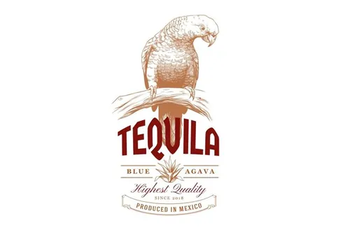 龙舌兰酒主题复古手绘徽标Logo模板 Tequila-Vintage-Logo