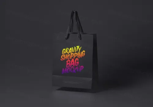 购物袋/纸袋场景贴图展示样机模版 Psd Gravity Shopping Bag Mockup