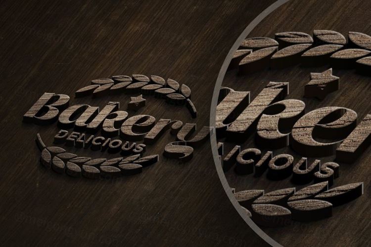 简约的木标志LOGO设计展示模型Wooden Logo Mockup