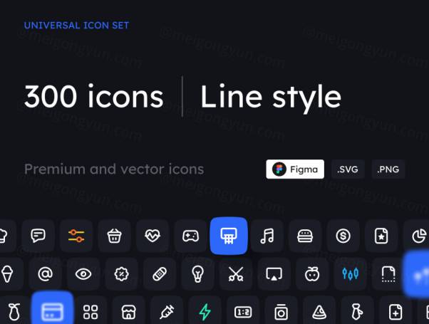 300个线型通用图标集 Universal Icon Set | Li