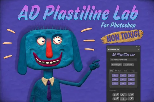 酷炫PS笔刷画笔插件 AD Plastiline Lab
