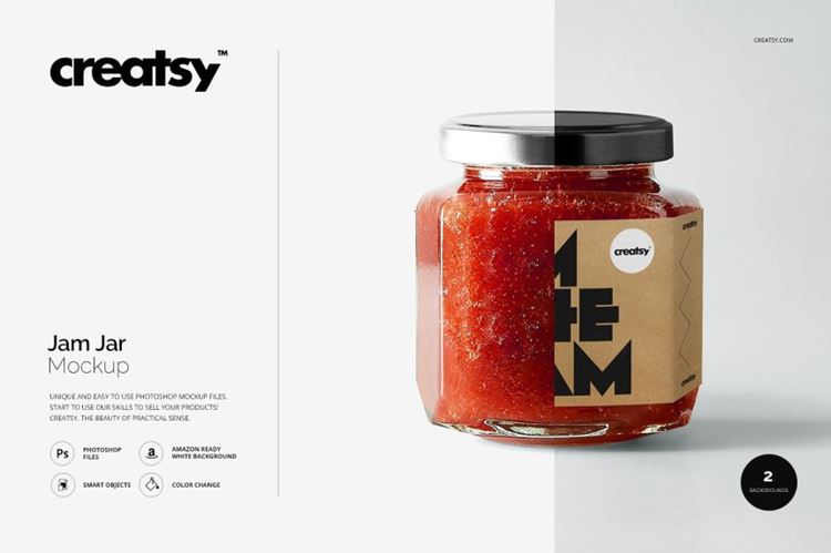 果酱肉酱罐食品包装外观设计样机模板 PSD_Jam_Jar_Mockups