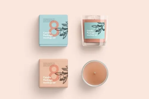 时尚高端的蜡烛展示模型Candles_PackageMockup_set
