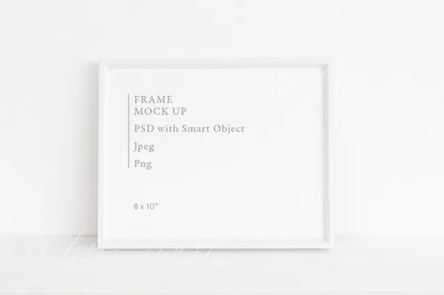 简约白色画框样机模板 Minimal white frame mock up – 8×10quot;