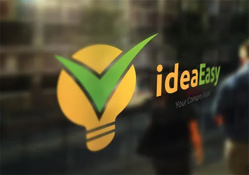 创意灵感主题灯泡形状标志Logo模板 Idea-Easy-Logo